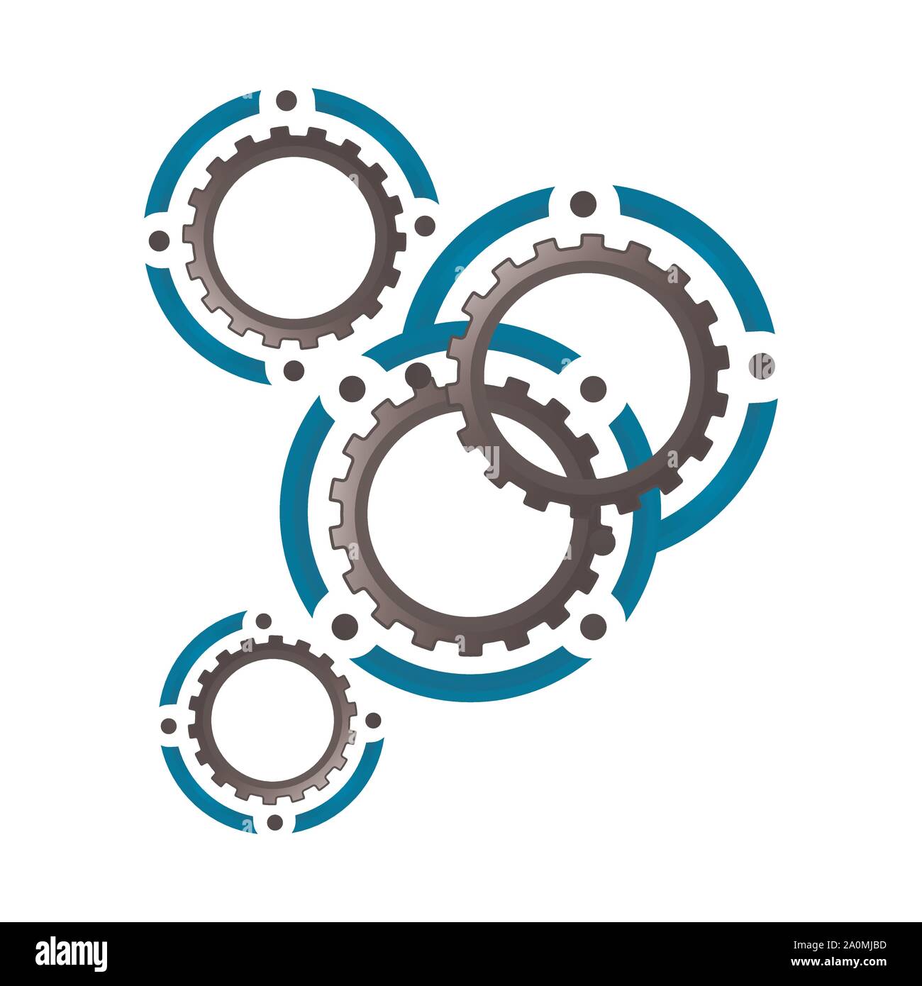 Gears and cogs vector logo design icon illustration Stock Vector Image