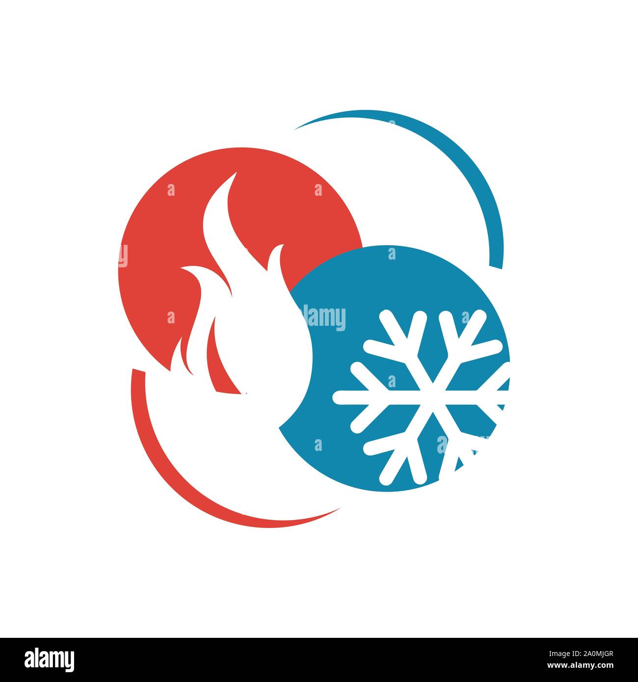 abstract heating and cooling hvac logo design vector business company