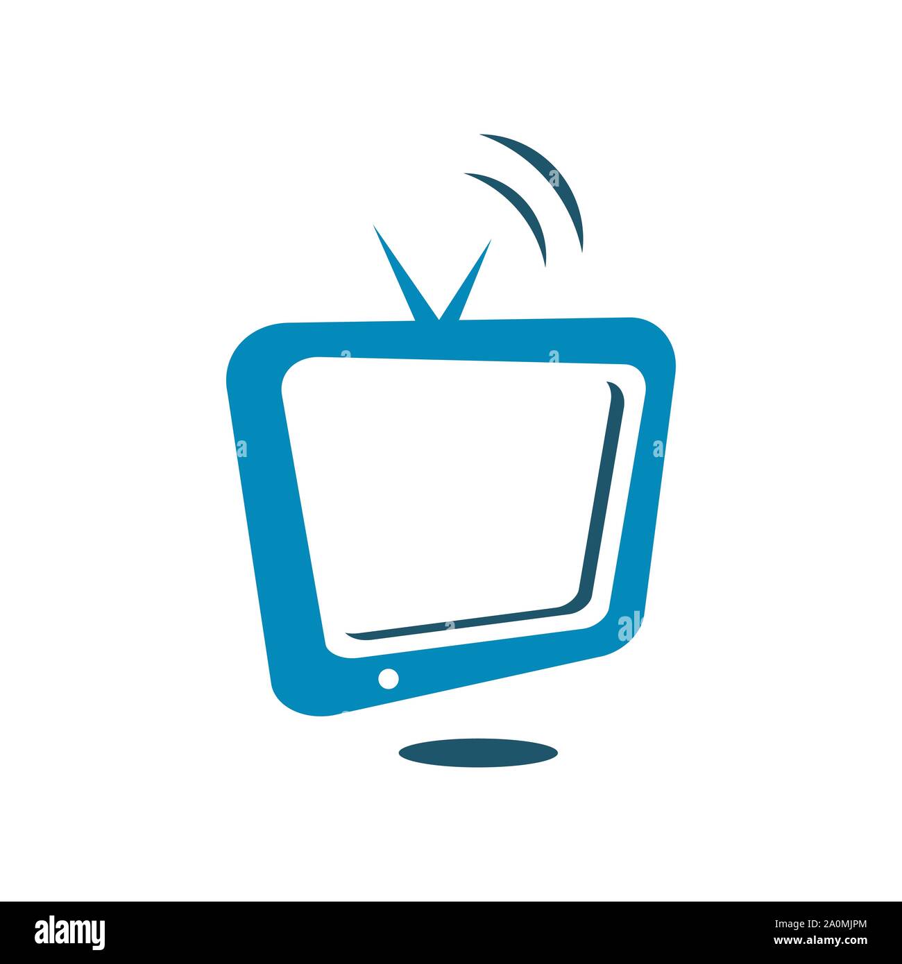 abstract retro monitor tv logo design vector graphic design illustration Stock Vector