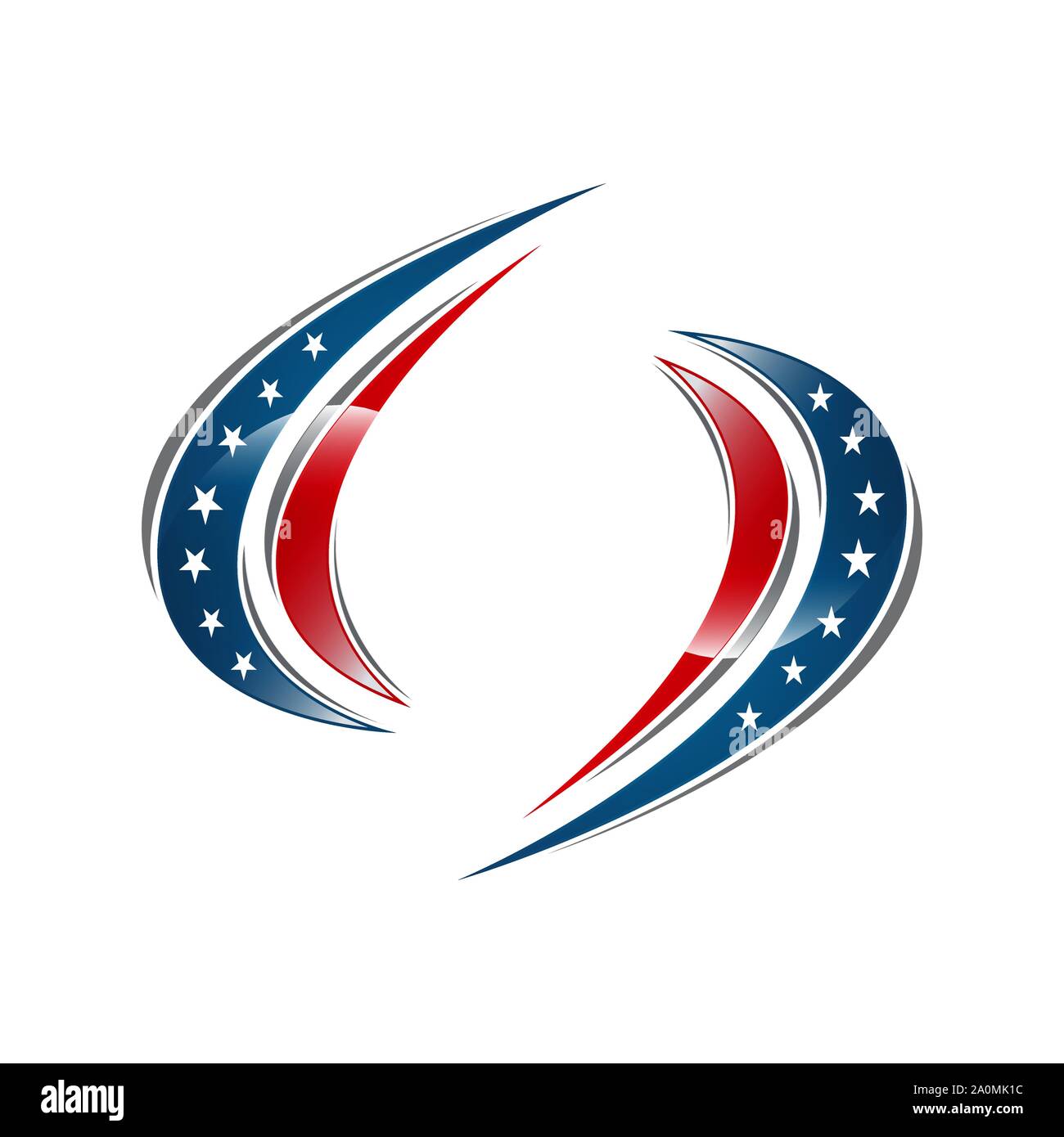 USA american flag logo design elements vector icons Stock Vector