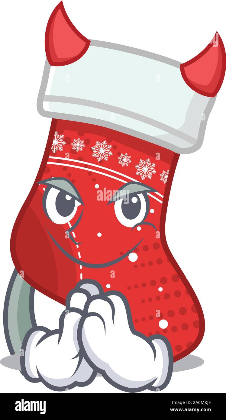 Devil christmas stocking character shaped in cartoon Stock Vector