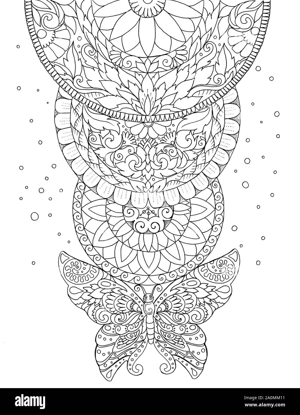 Mandala Butterfly And Decorative Patterns Beautiful Drawing Tattoo Sketch Stock Photo Alamy