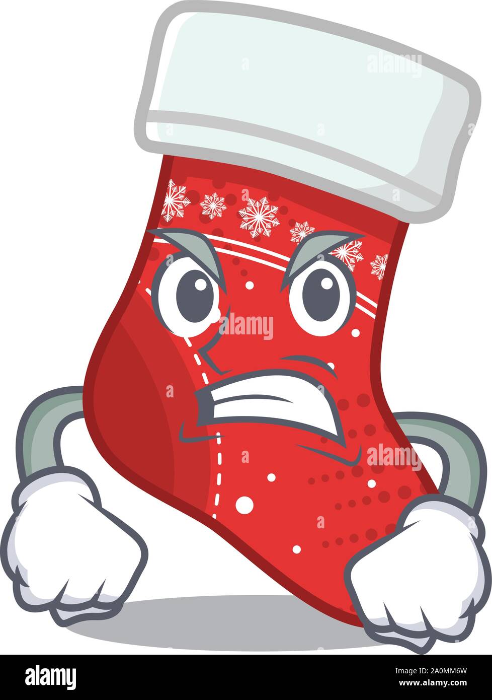 Angry christmas stocking character shaped in cartoon Stock Vector Image ...