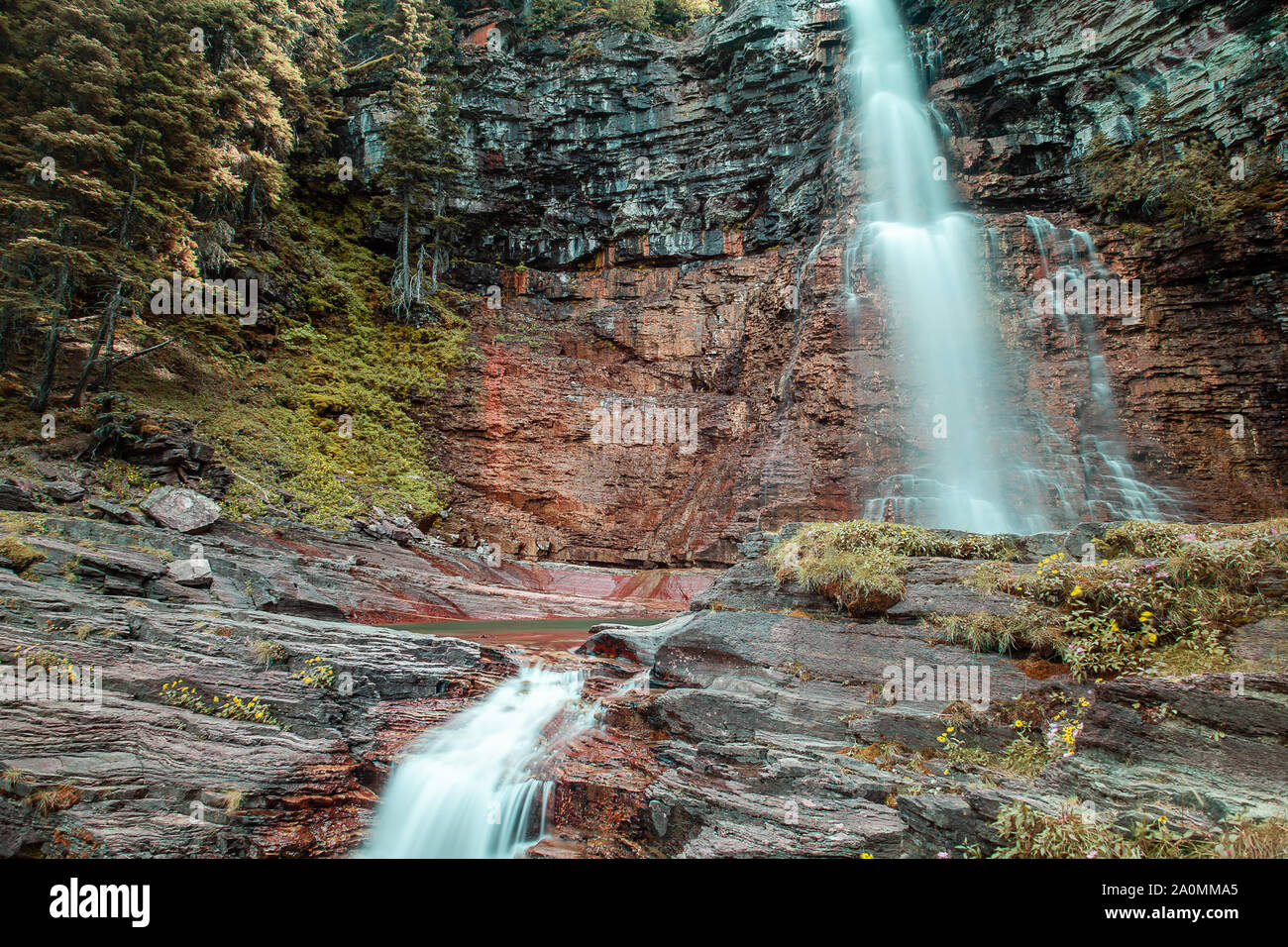 Virginia falls glacier national park hi-res stock photography and ...
