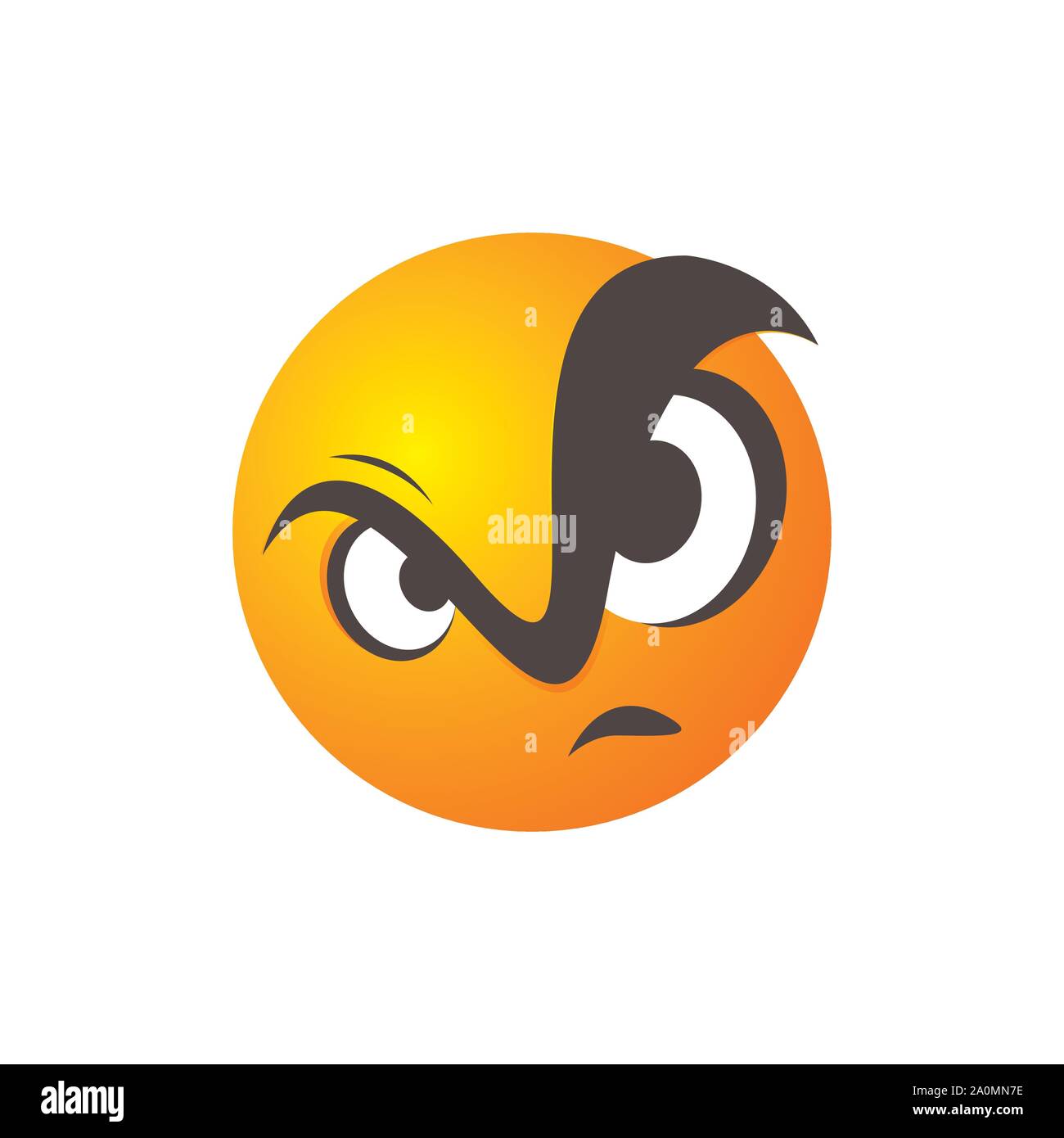 Angry emoticon face anger emoji logo vector illustration Stock Vector