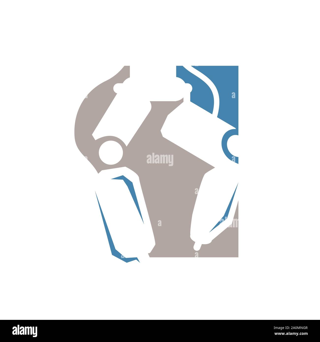 modern flat creative robotic surgery logo design vector illustrations Stock Vector