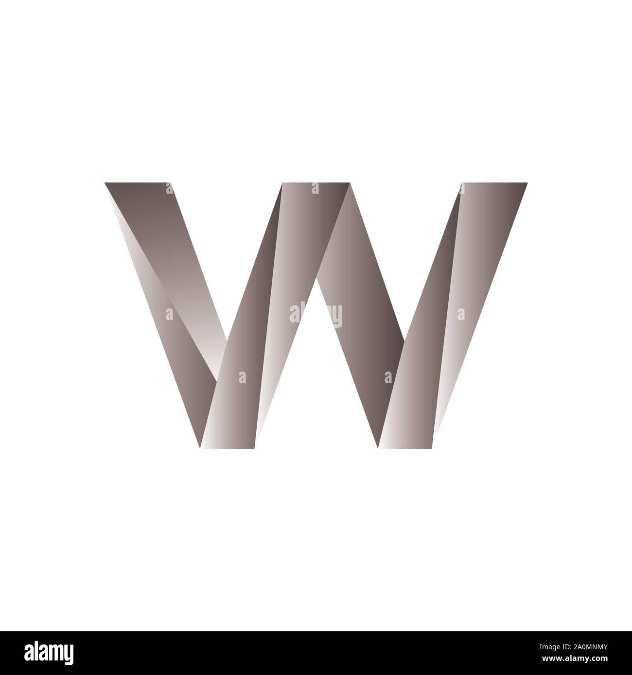 silver Letter W logo design vector graphic concept Stock Vector