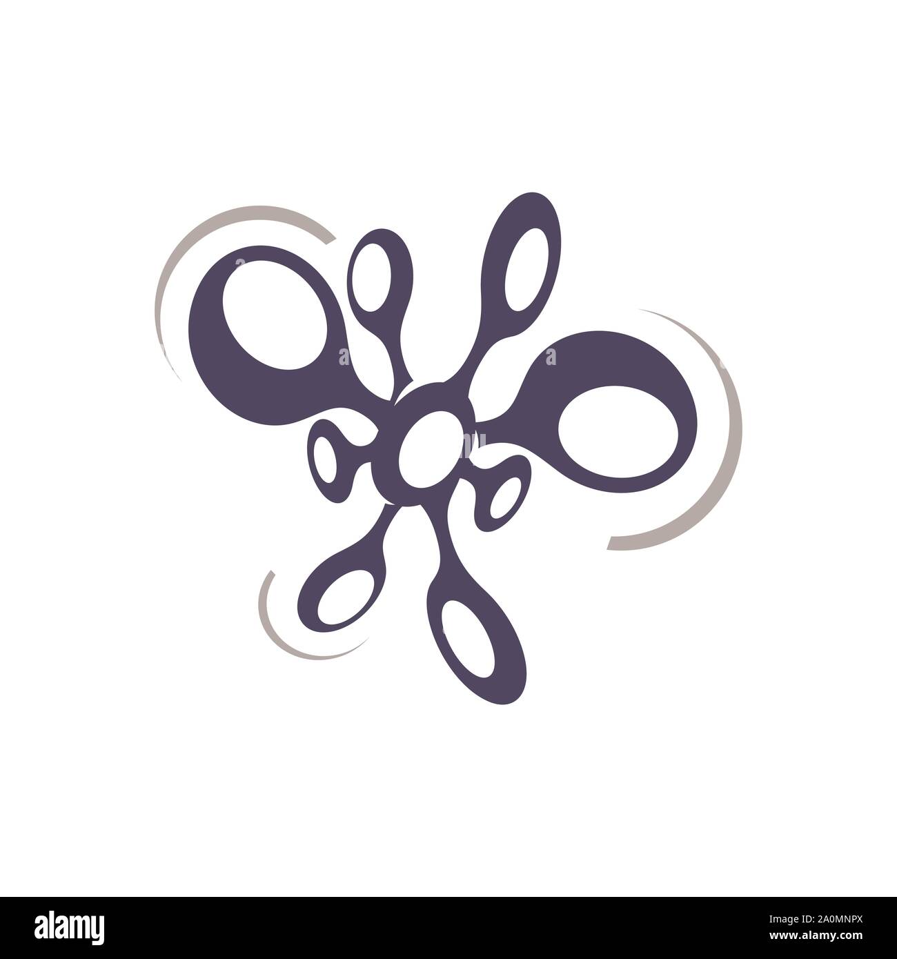 abstract neuron cell biotech molecule atom nanotechnology logo vector icon Stock Vector