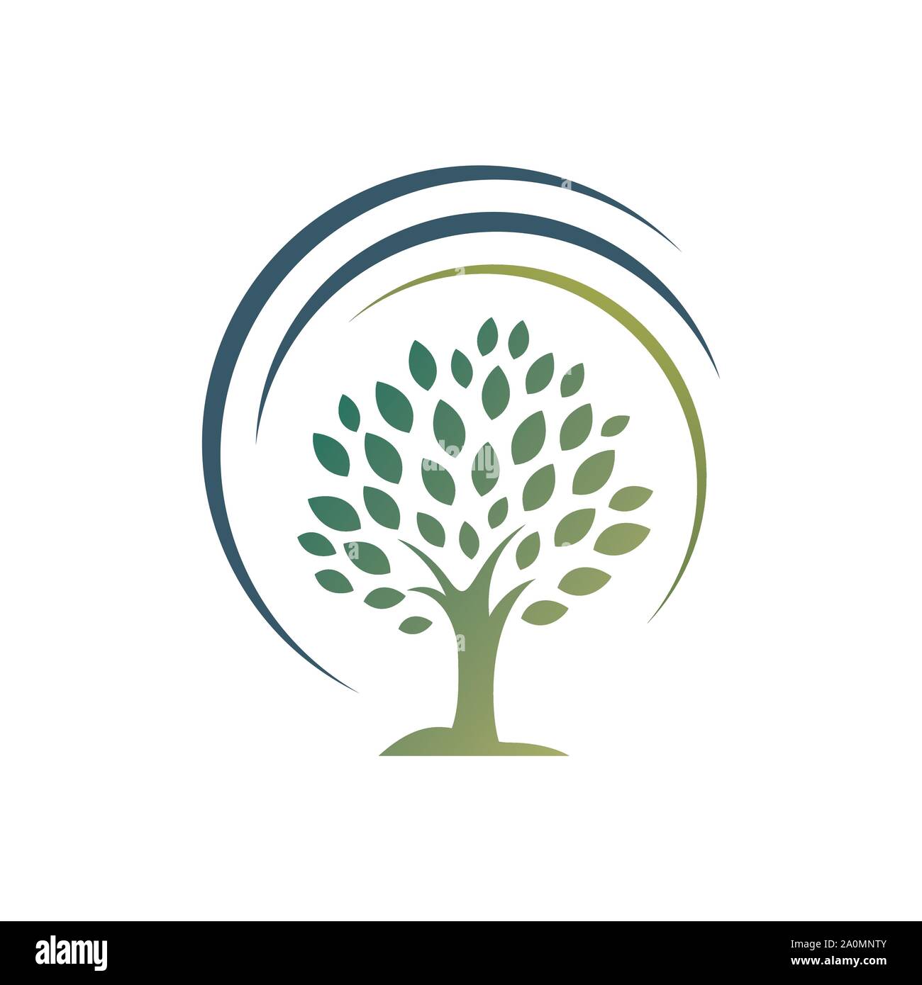 silhouette tree logo vector graphics elements concept Stock Vector
