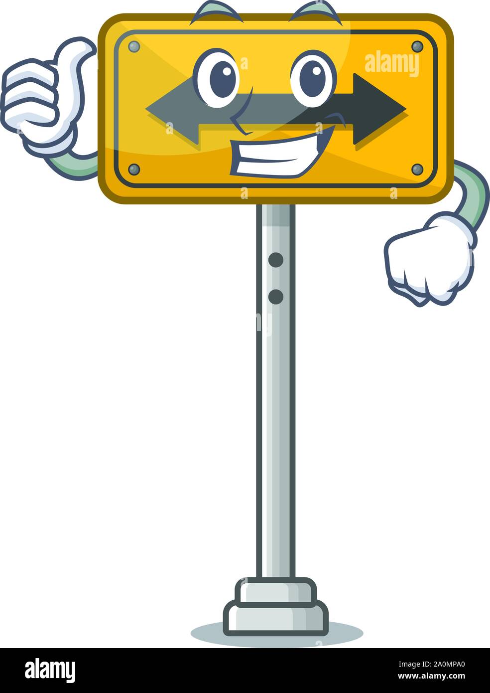 Thumbs up pass on either side shaped character Stock Vector
