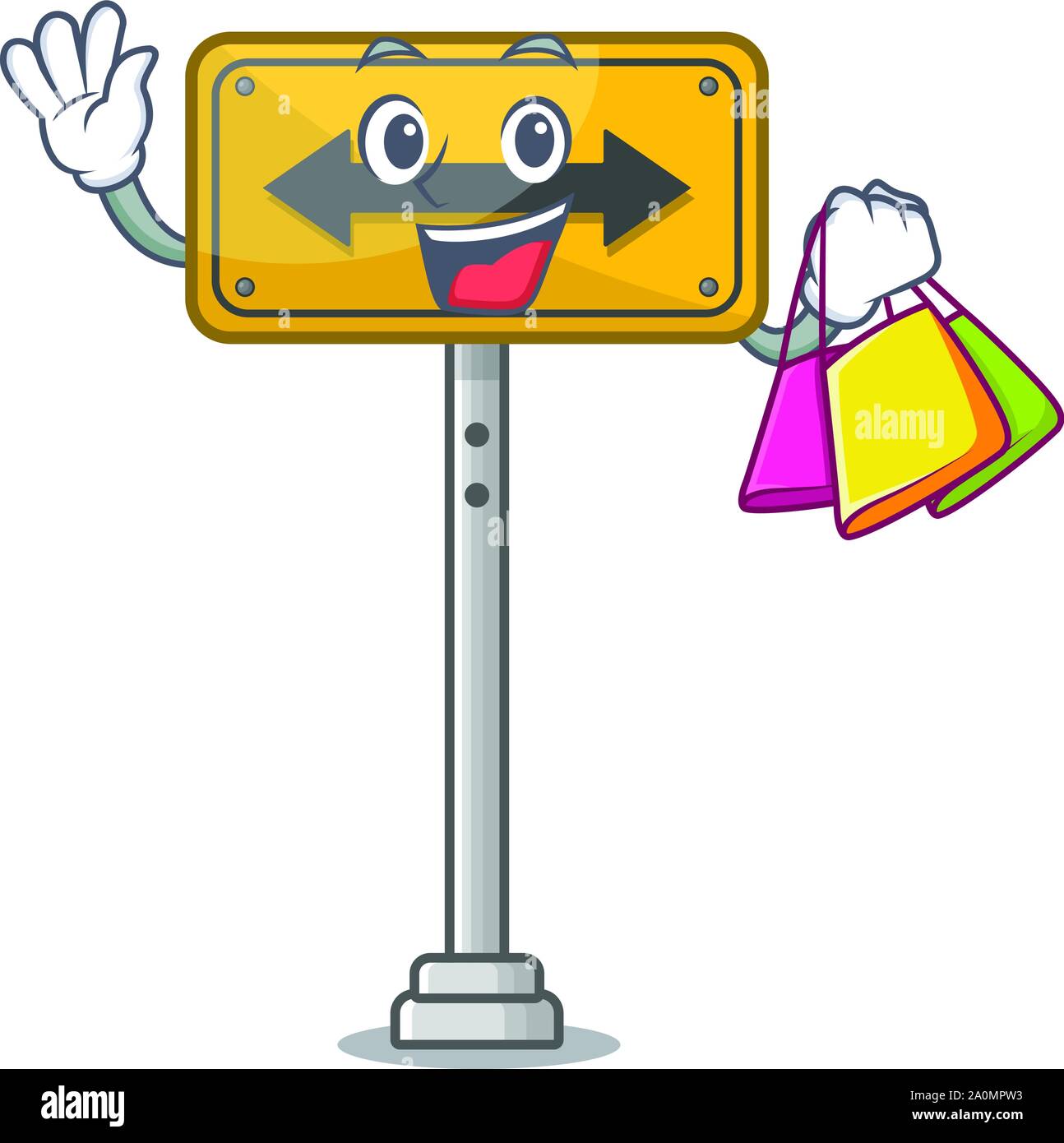 Shopping Pass On Either Side Shaped Character Stock Vector Image Art