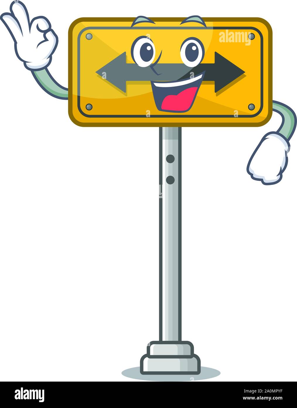 Okay pass on either side shaped character Stock Vector