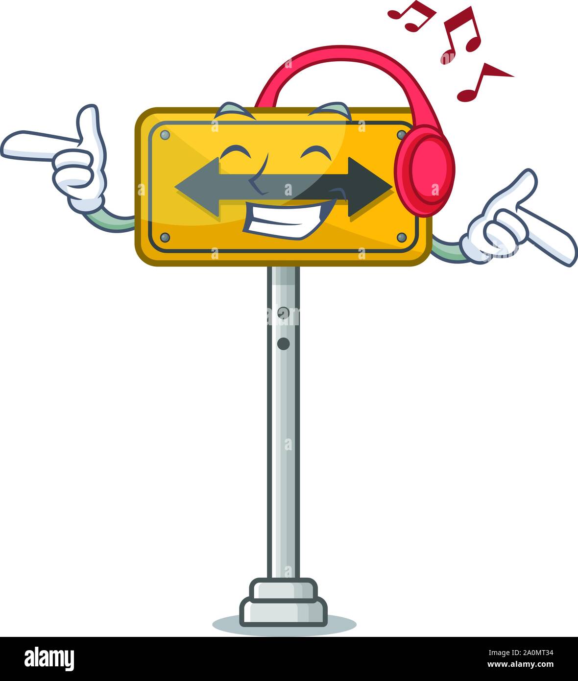 Listening music pass on either side the cartoon Stock Vector Image ...