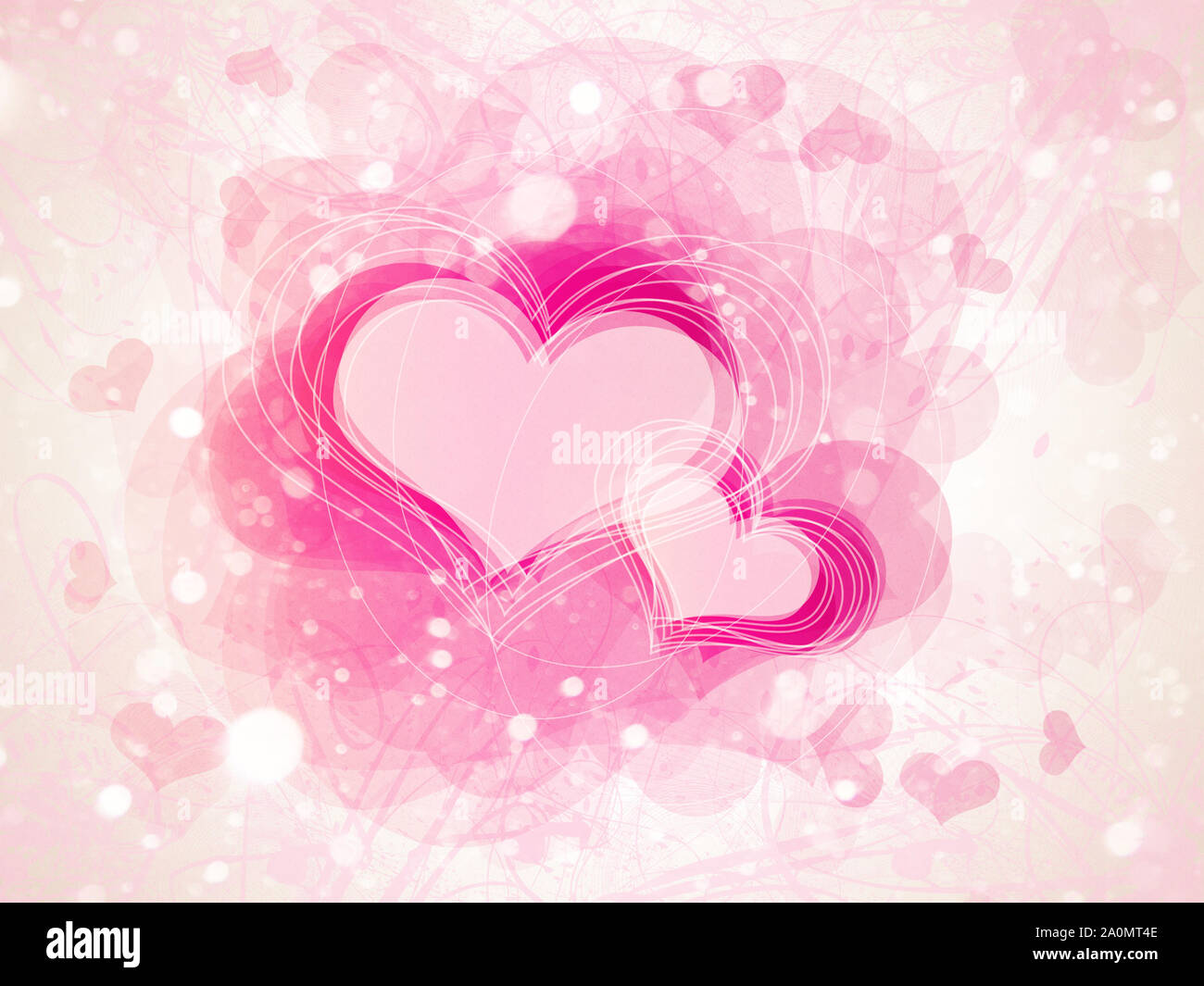 Illustration of lovely valentine background with pink hearts Stock ...
