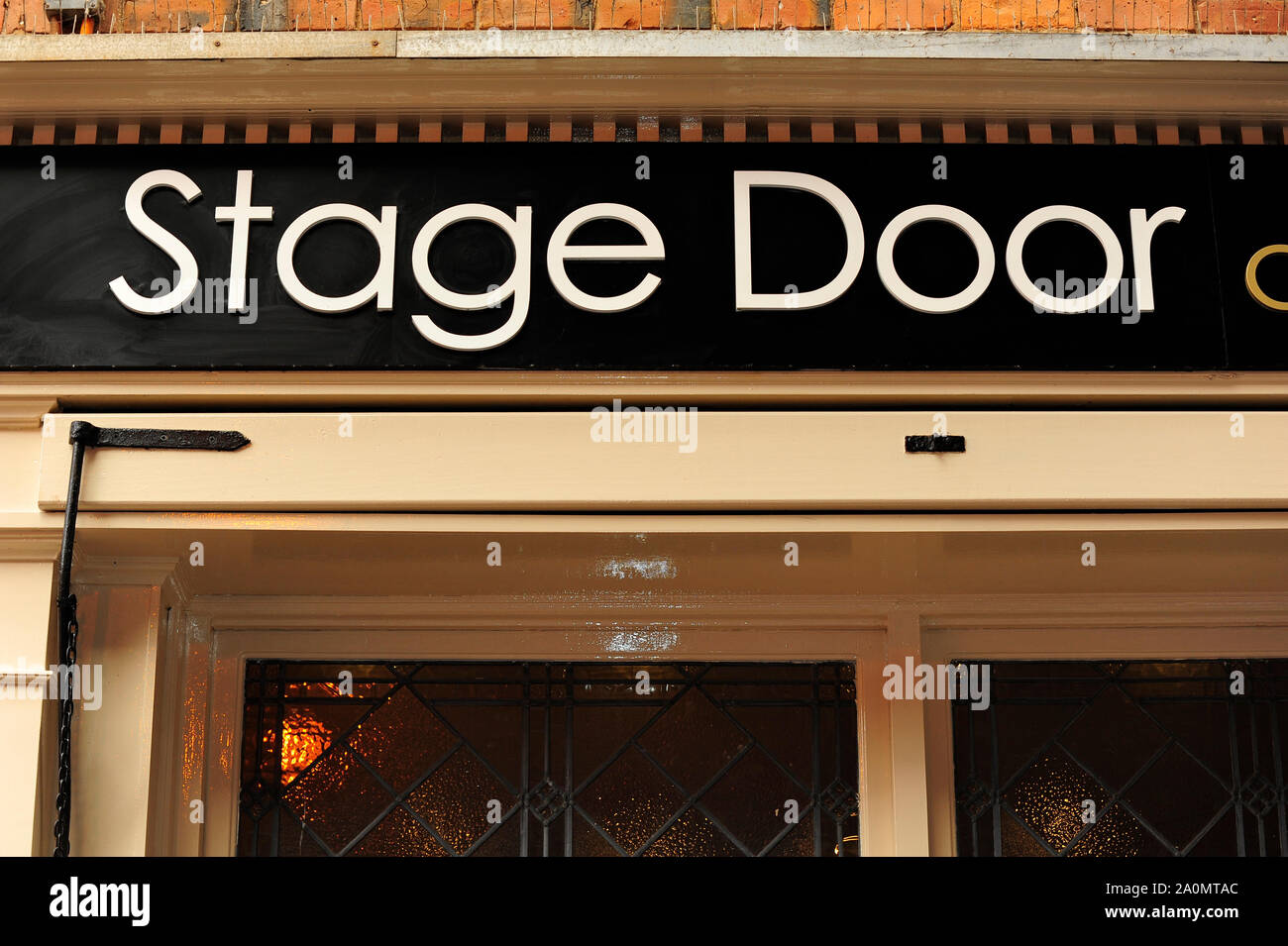 Stage Door cafe and bar on Matcham Court at the rear of the Grand theatre,Blackpool Stock Photo