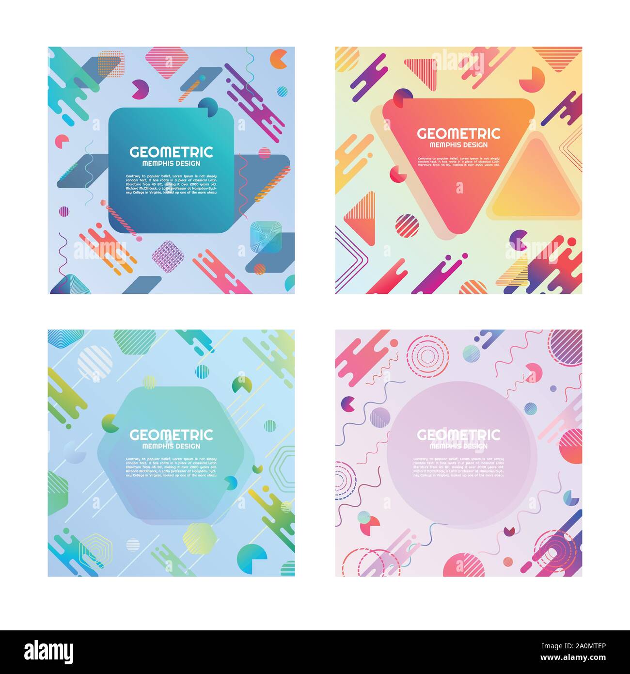 Geometric colorful background and pattern memphis style. vector illustration Stock Vector
