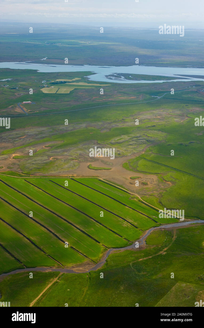 Paisaje agrícola en Selfoss. Suroeste de Islandia Stock Photo Alamy