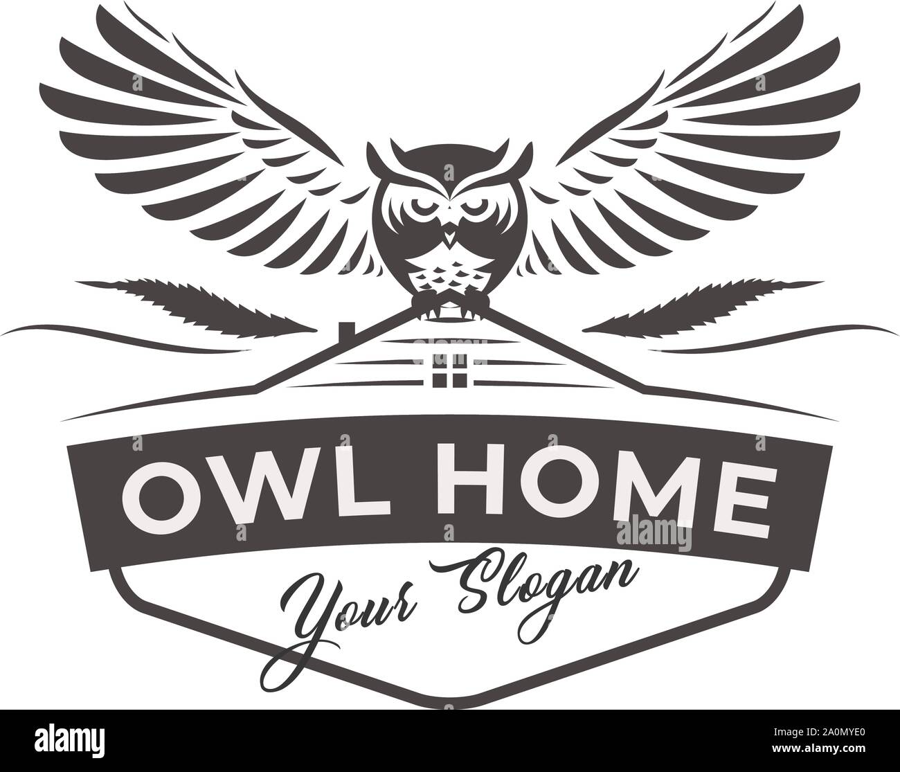 Owl Home Classic Logo Design Stock Vector Image Art Alamy   Owl Home Classic Logo Design 2A0MYE0 