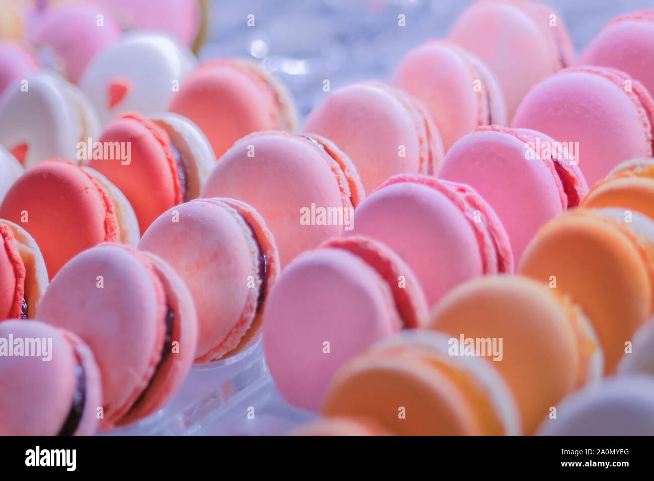 Macarons row macaron row hi-res stock photography and images - Alamy