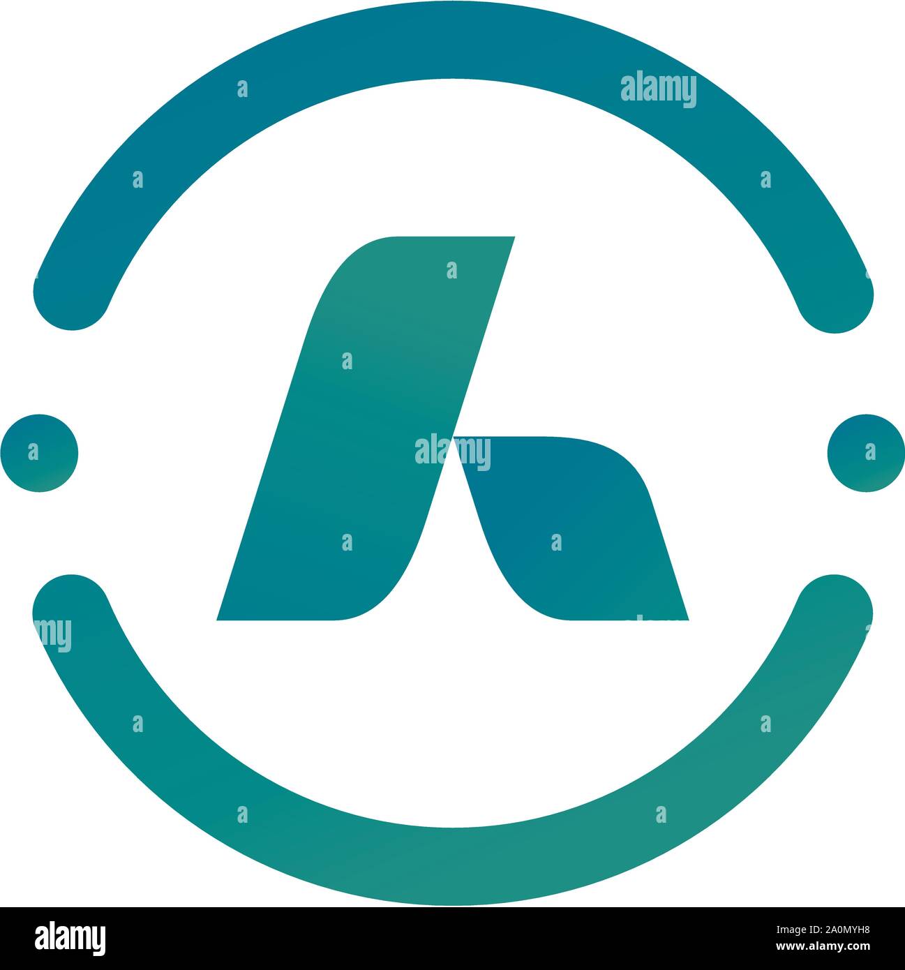 Abstract initial A with circle logo designs A logo Stock Vector