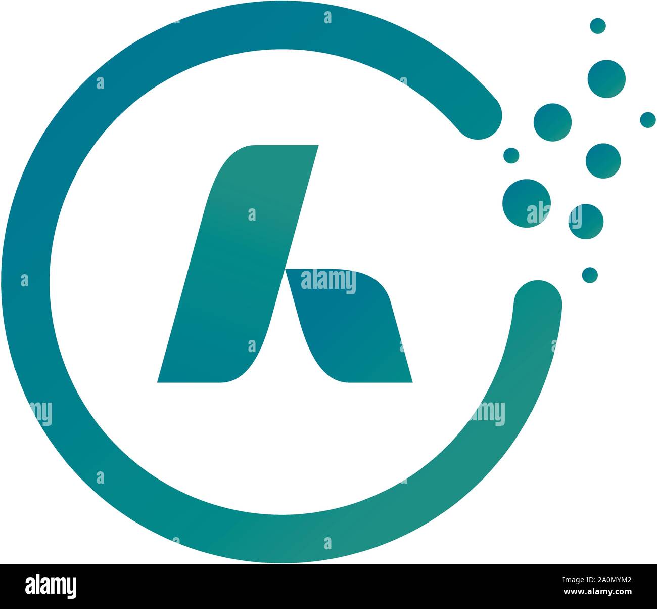 Abstract initial A digital circle logo designs Stock Vector