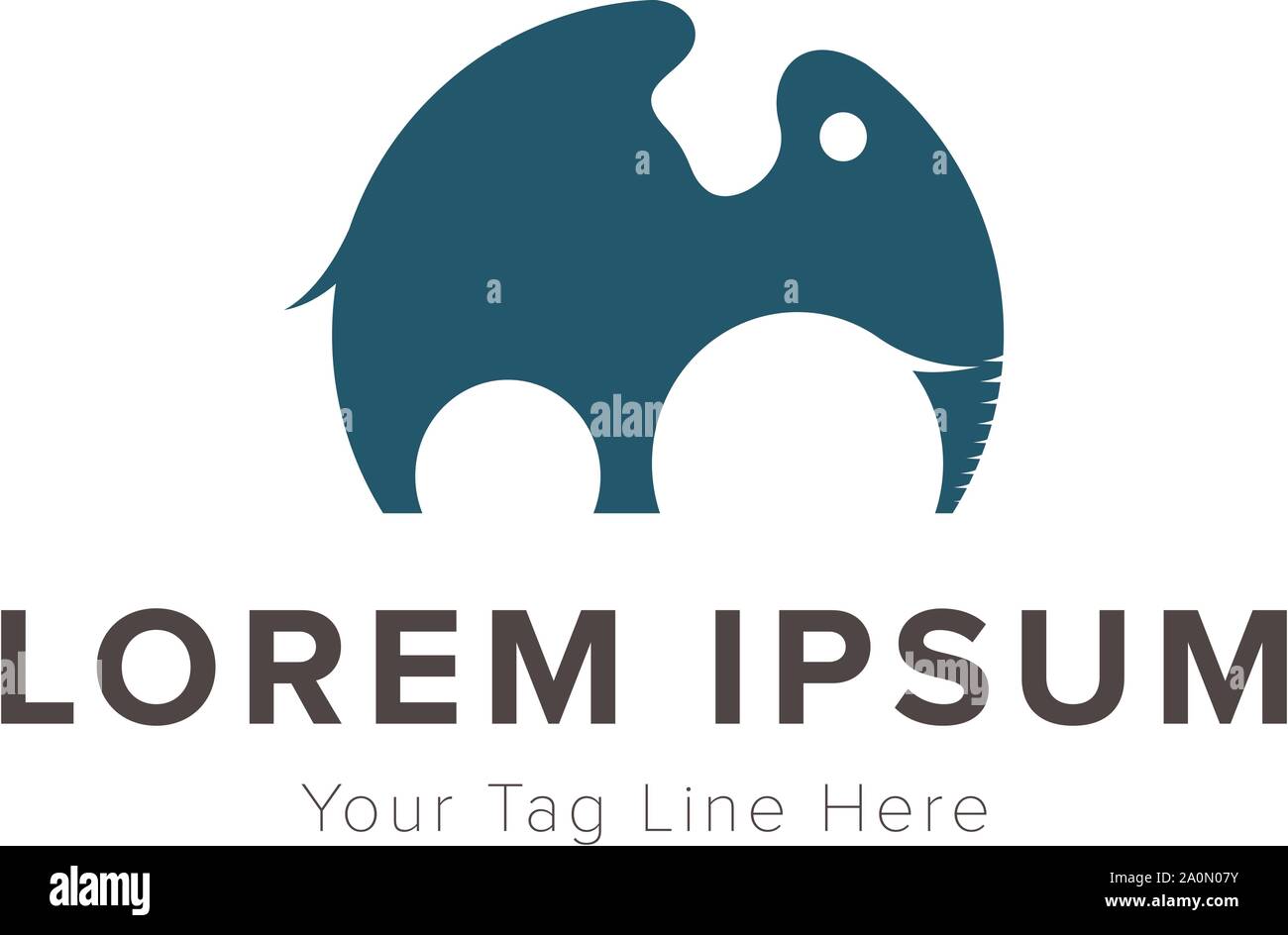 animal elephant simple and flat logo design Stock Vector