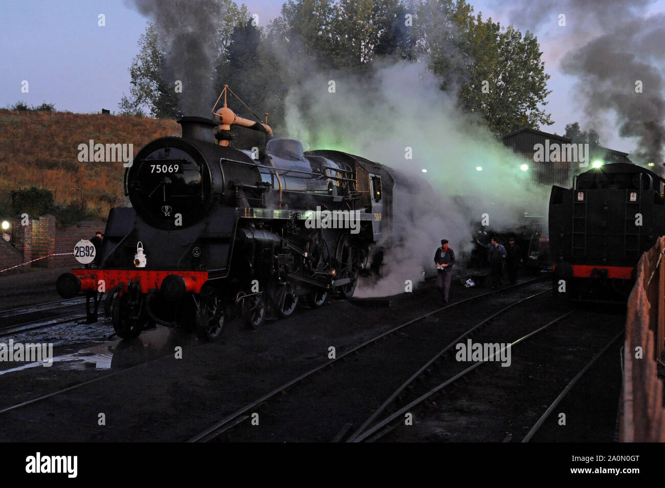 Bridgnorth, Shropshire, UK. 21 September 2019. Volunteer crews start at 4am to prepare steam engines for the UK's biggest steam gala, at The Severn Valley Railway. The event features up to 12 locomotives in steam and all night running along the 16 mile heritage railway. G.P. Essex / Alamy Live News Stock Photo
