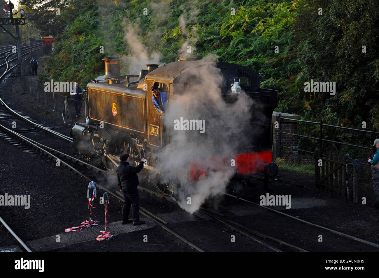 Bridgnorth, Shropshire, UK. 21 September 2019. Volunteer crews start at 4am to prepare steam engines for the UK's biggest steam gala, at The Severn Valley Railway. The event features up to 12 locomotives in steam and all night running along the 16 mile heritage railway. G.P. Essex / Alamy Live News Stock Photo