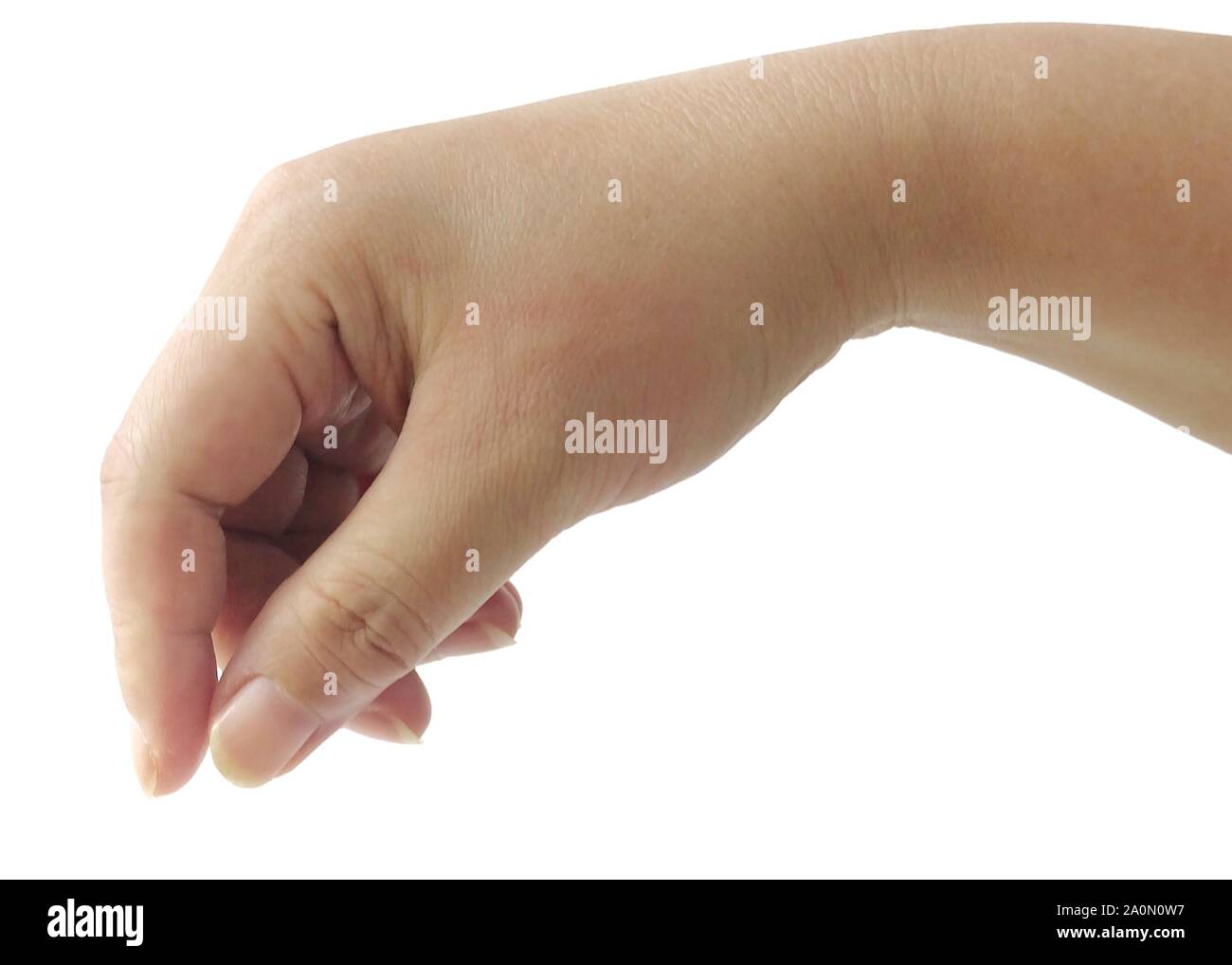 Close Up Hand Reaching for Picking Up or Giving Something Isolated on