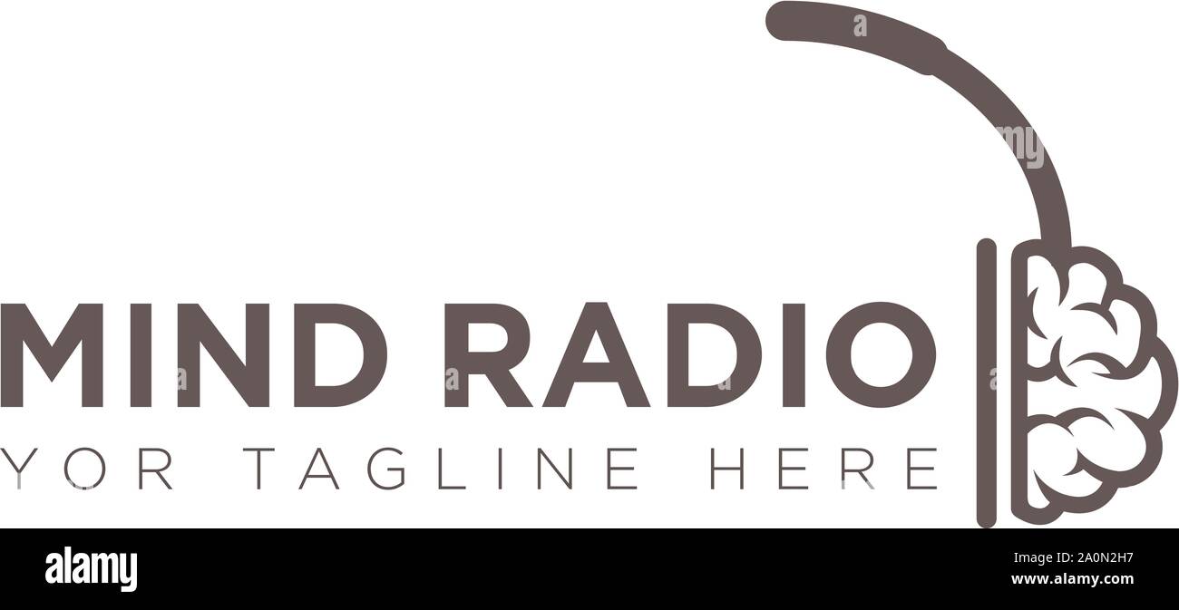 mind radio and headset logo designs and simple logo Stock Vector Image ...