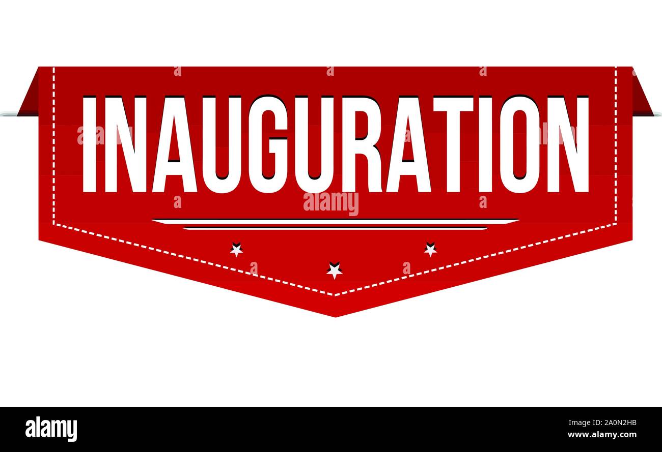 Inauguration banner design on white background, vector illustration Stock Vector