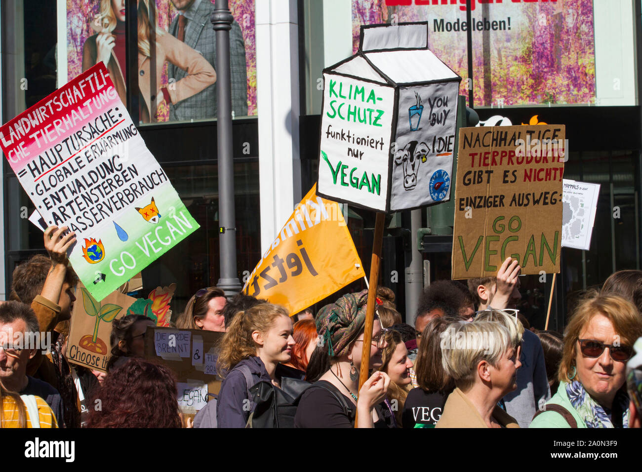 September 20, 2019 - Cologne, Germany. Fridays for Future climate strike. Global day of action initiated by young people calling for a radical change Stock Photo