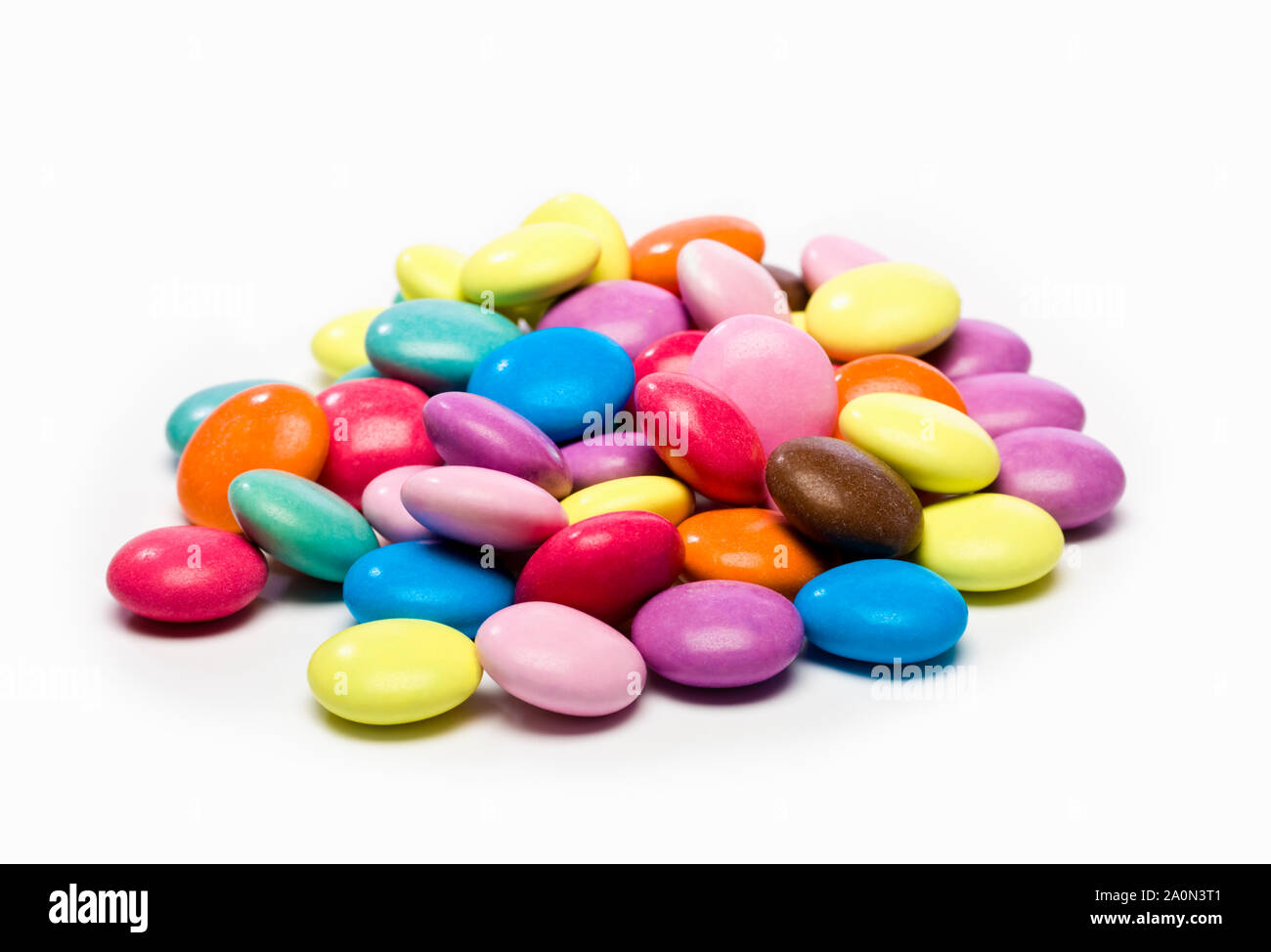 Pile of colourful candy sweets Stock Photo