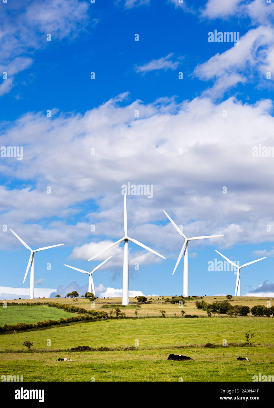 Wind farm, rural England, UK Stock Photo