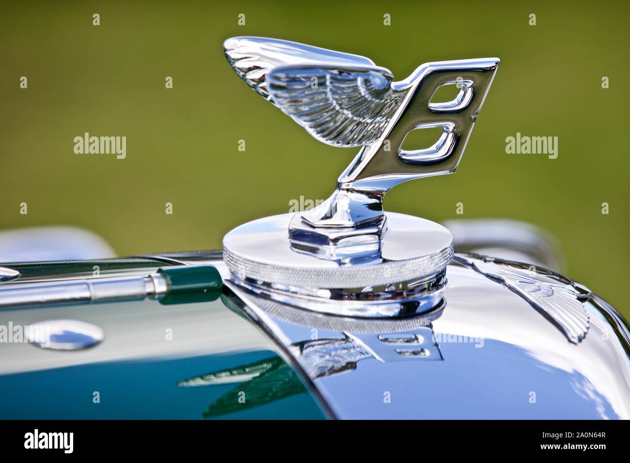 British luxury automobile, Bentley winged hood ornament Stock Photo - Alamy