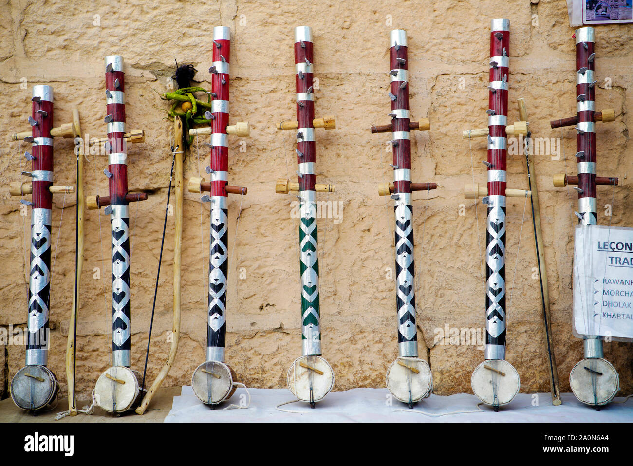 Traditional musical instruments for sale at Gadisar Lake, Bikaner