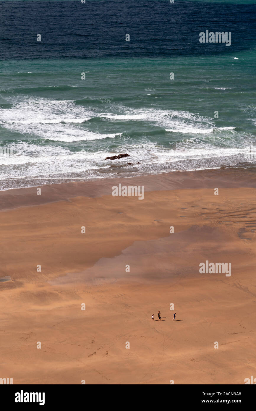 Atlantic coastline of North Cornwall at Duckpool Stock Photo