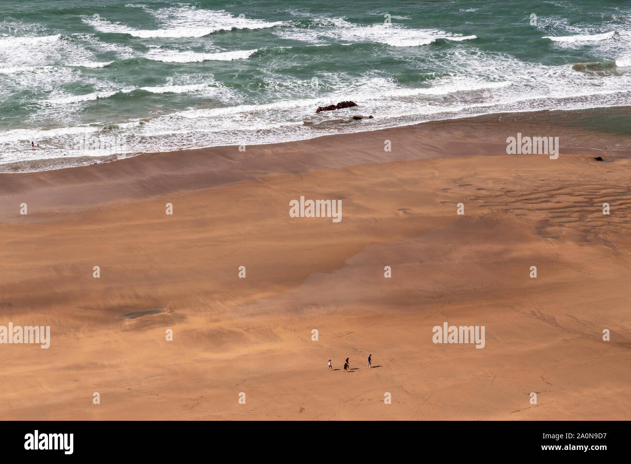 Atlantic coastline of North Cornwall at Duckpool Stock Photo
