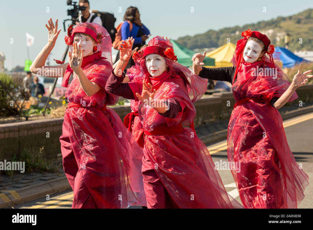 Port of Dover, Kent, UK. 21st Sept, 2019. Environmental group Extinction Rebellion supporters block roads around the Port of Dover. The Dover road block is to highlight the extreme vulnerability of the British people to food insecurity and underline the need for the Government to take emergency action on the climate and ecological crisis. Penelope Barritt/Alamy Live News Stock Photo