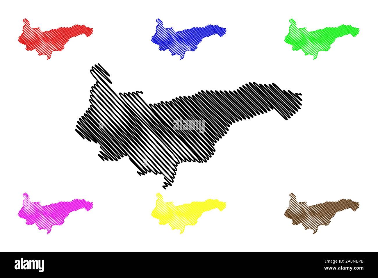 Yoro Department (Republic of Honduras, Departments of Honduras) map vector illustration, scribble sketch Yoro map Stock Vector