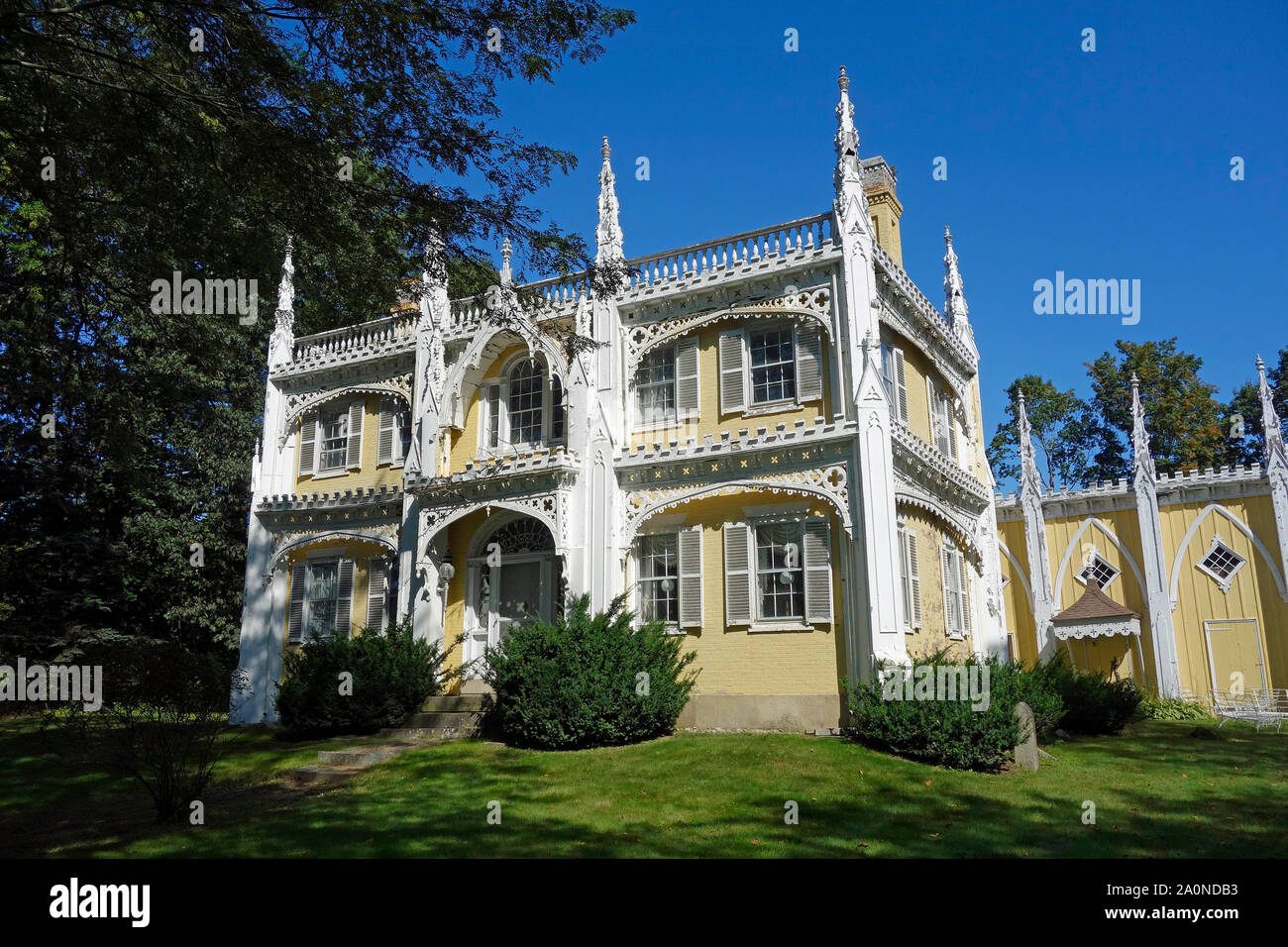 The wedding cake house, Maine, USA Stock Photo Alamy