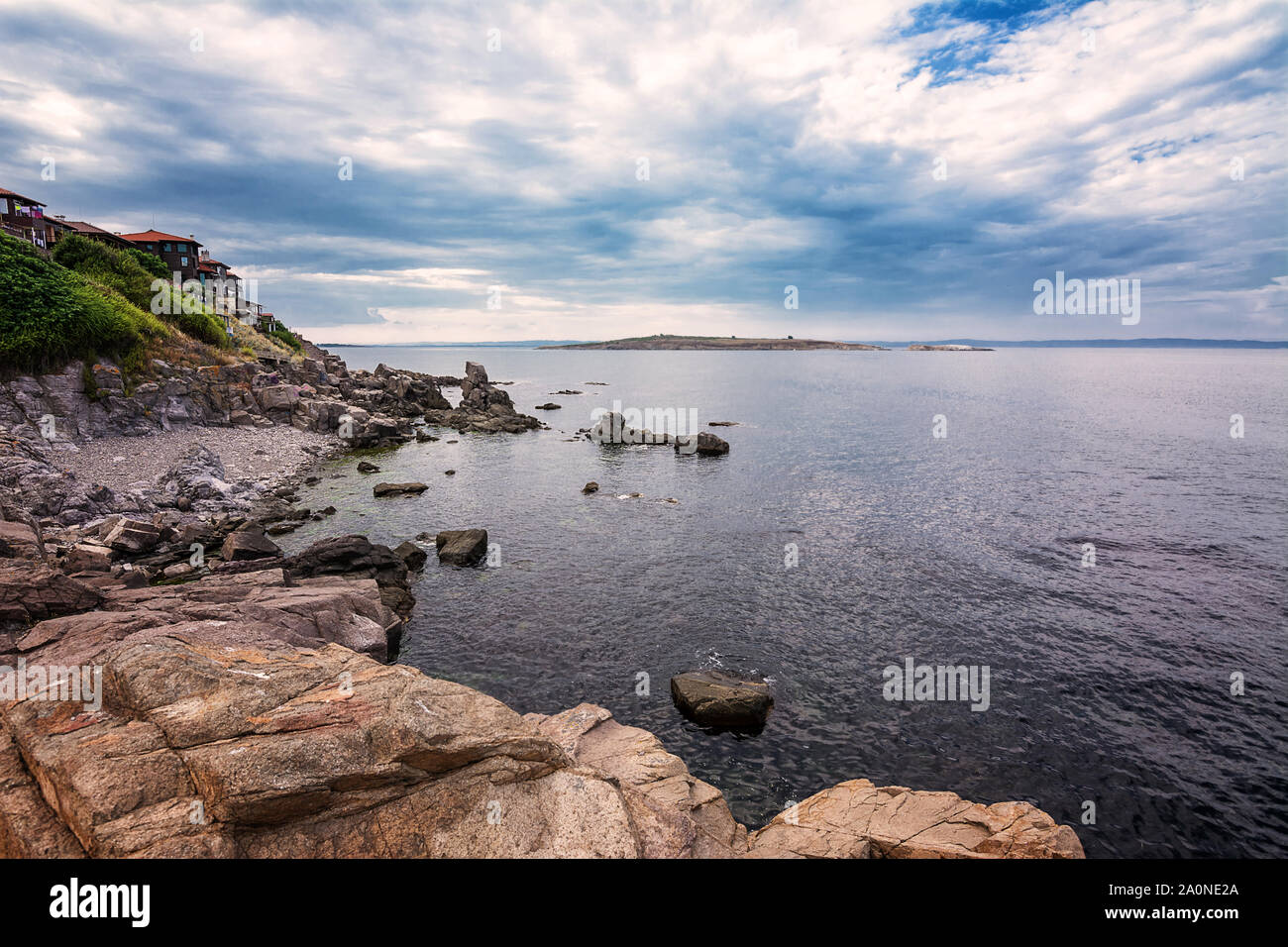 Part of the coast of Sozopol, a holiday place in Bulgaria Stock Photo
