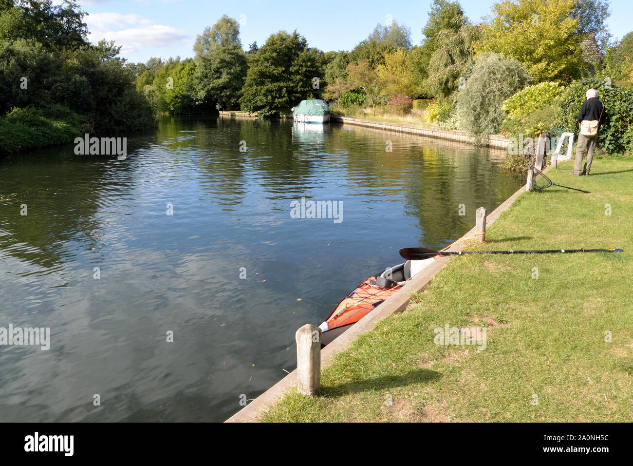 Advanced Elements inflatable kayak on the River Bure at Belaugh staithe