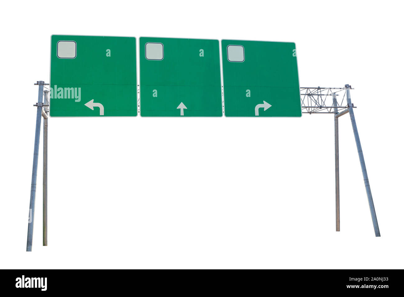 Blank Green Road Sign Isolated on White background with clipping path ...