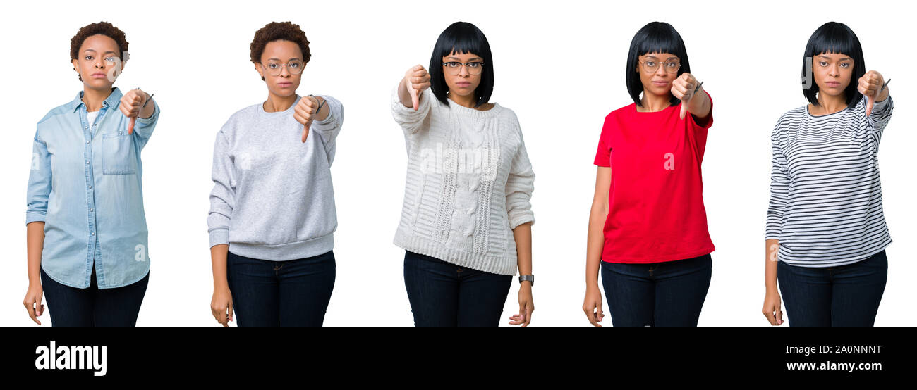 Young african american woman with afro hair over isolated background ...