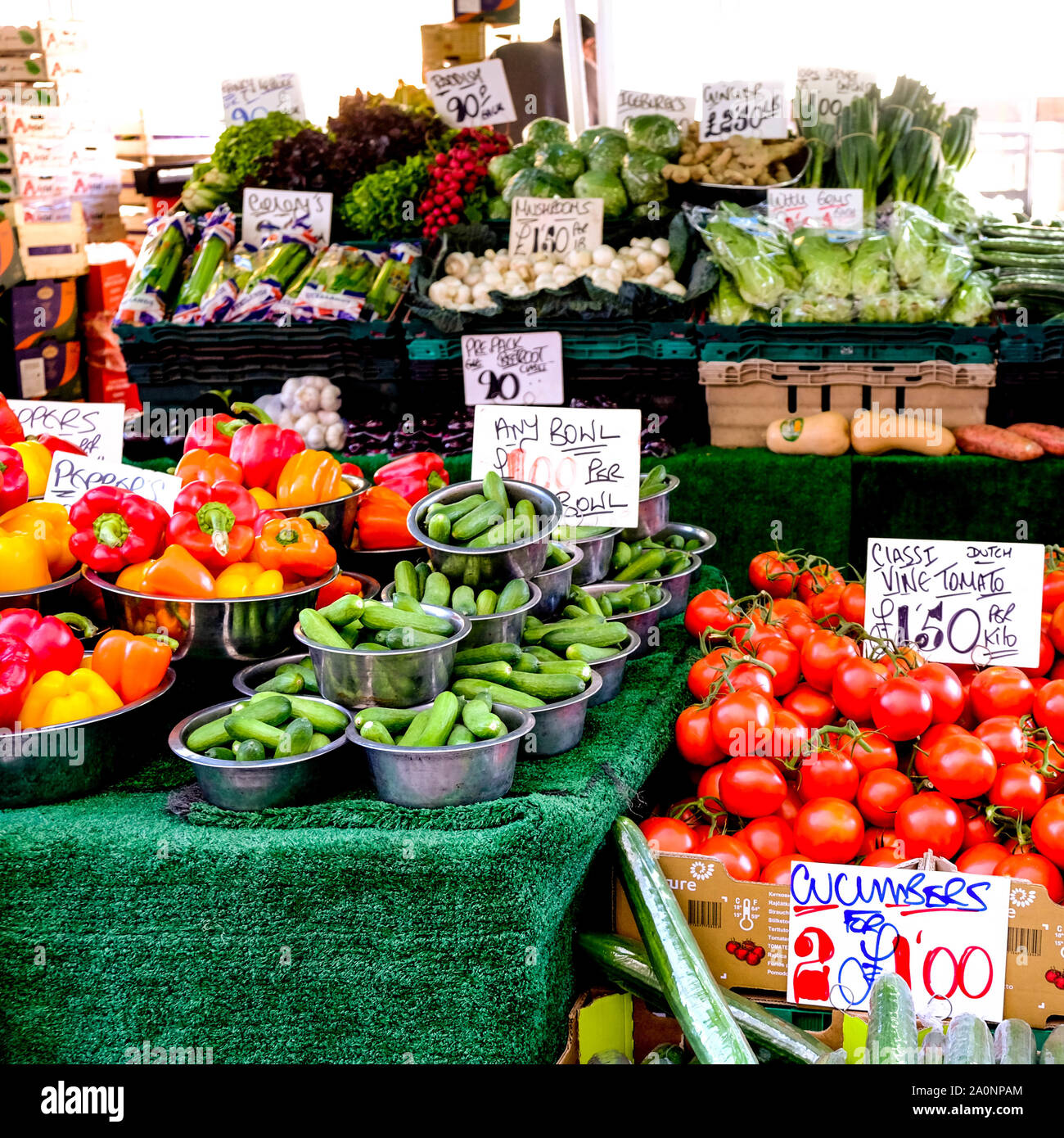 Market Trader Selling Fresh Vegetable Produce Including Dutch Grown