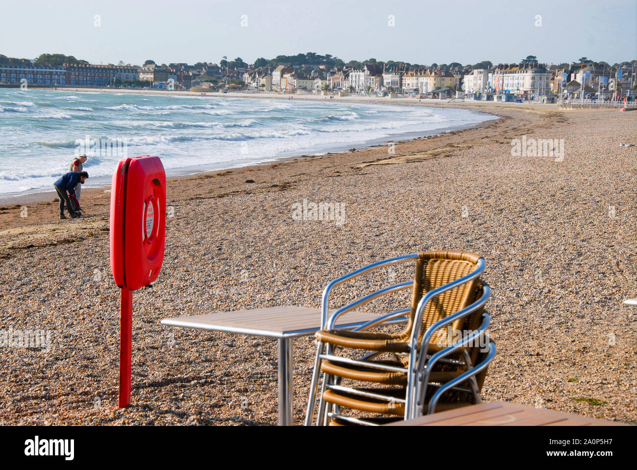 Weymouth, Dorset, UK. 21st September 2019. UK Weather. People make the