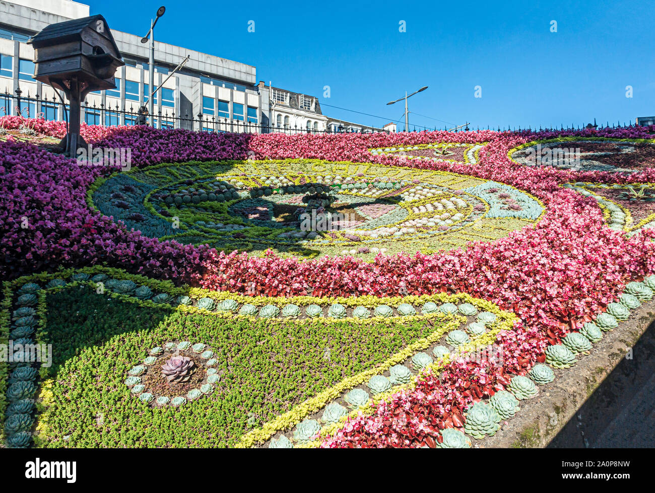 The floral clock in Princes Street Gardens east by the Mound in Edinburgh Scotland UK Stock Photo