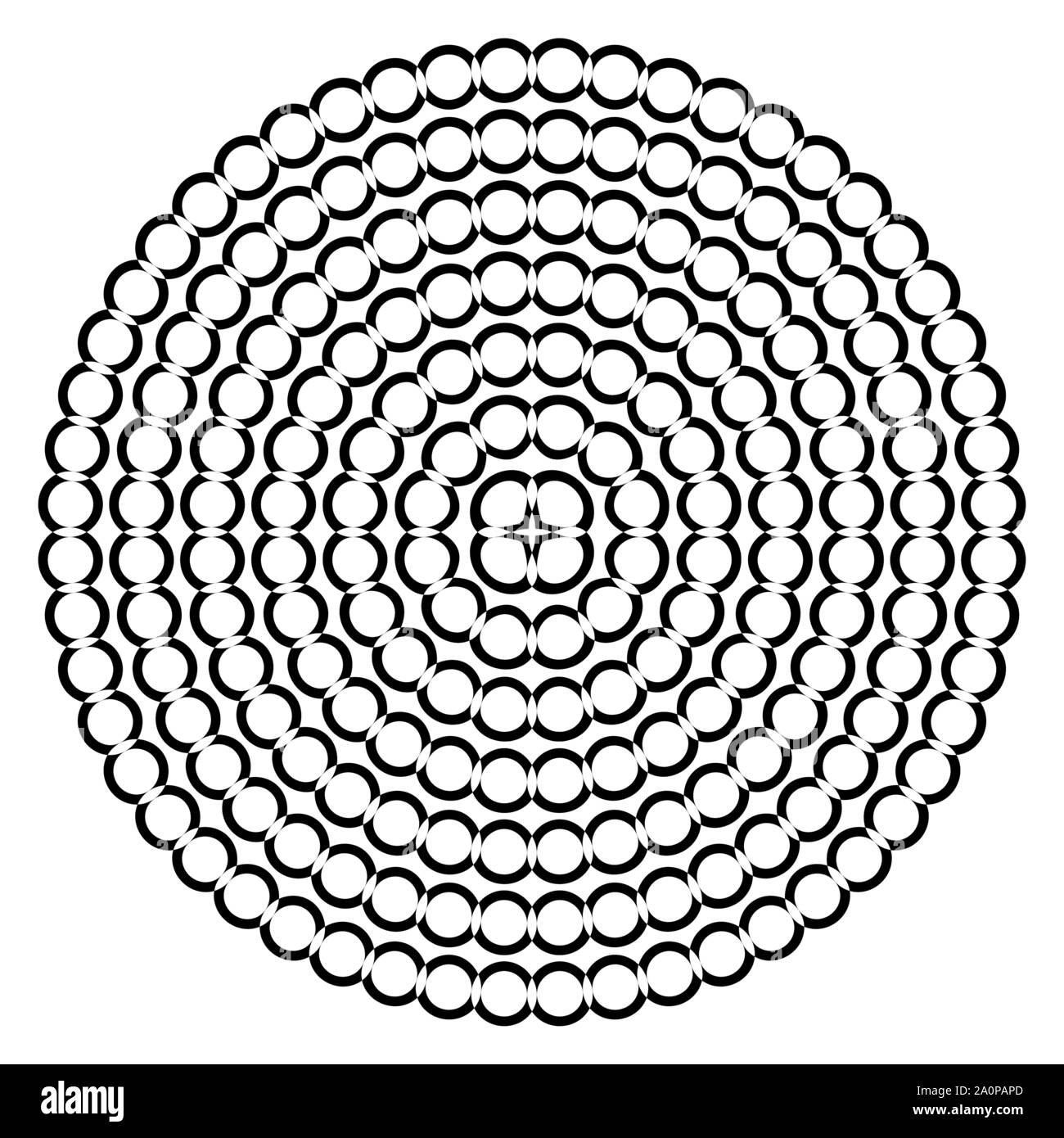 Round shape with circle dots. Vector chain template texture Stock Round shape with circle dots. Vector chain template texture Stock