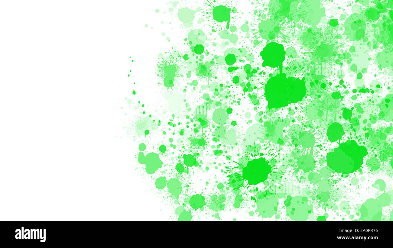 Green Splatter Pattern Green paint splatter illustration with copy space Stock Photo - Alamy